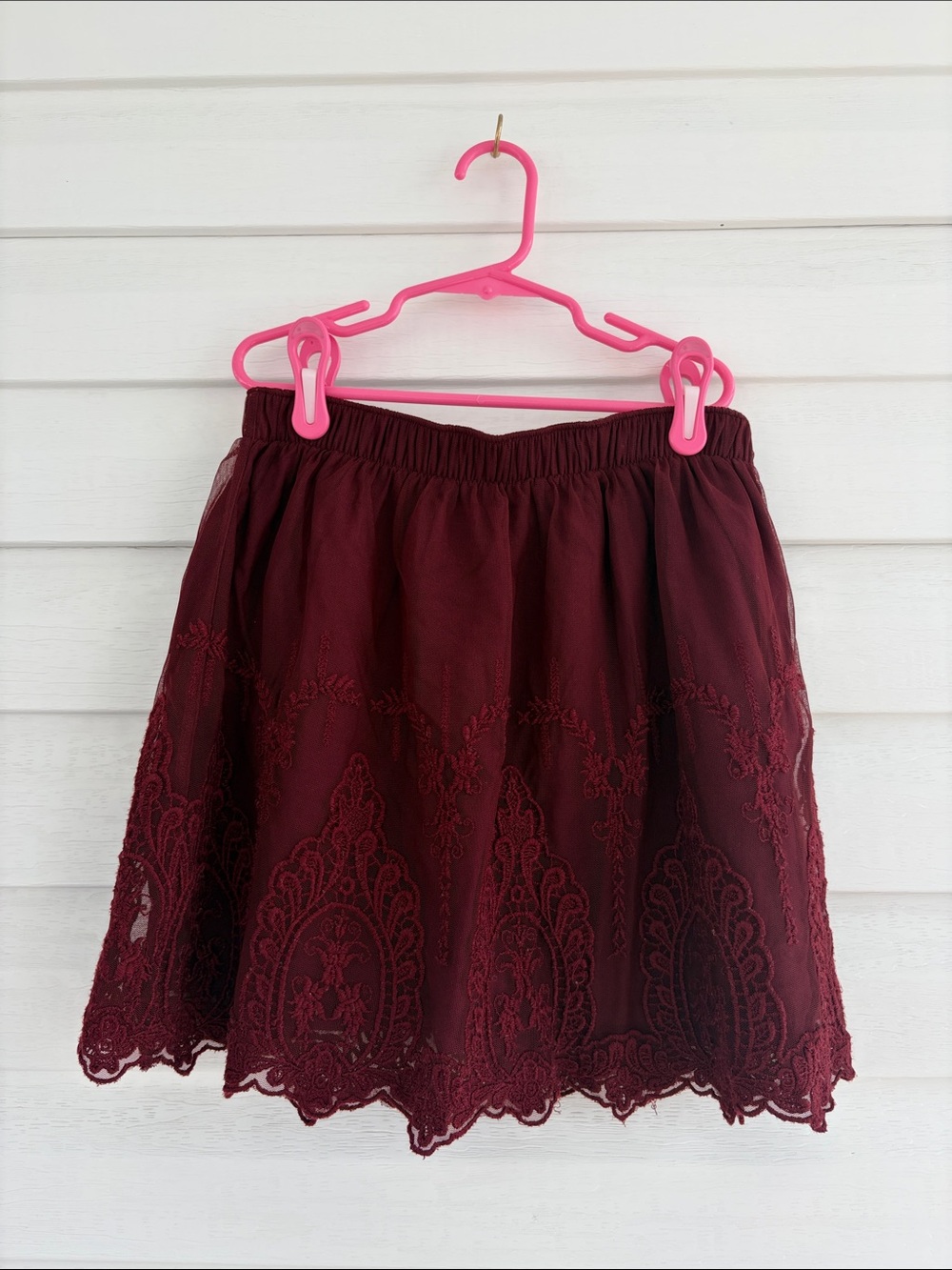 Abercrombie & Fitch Red Skater Skirt Preppy Mini Flowy Feminine Outfit
